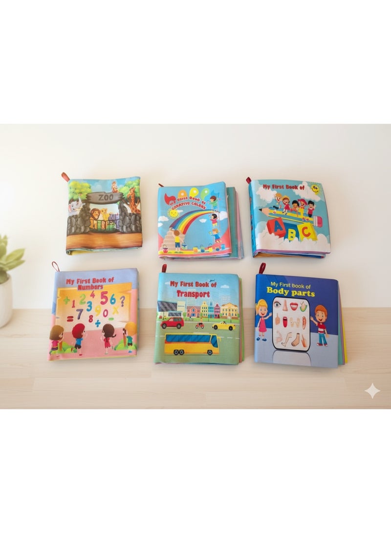 HAPZEY Kids Crinkle Book Set –  Pack of 4 (Numbers, Body Parts, Transport, ABC, Colors & Animals) - Image 4